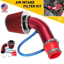 3" Car Cold Air Intake Filter Alumimum Induction Pipe Power Flow Hose System Kit