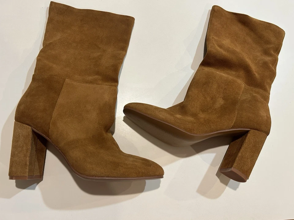 Chinese Laundry Keep Up Suede Mid-Calf High Heel Boot Honey Brown Women's Sz 8.5 - Image 4 of 4