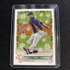 2022 Topps Holiday - Variation Justin Verlander #HW43 Striped Glove SP - Astros