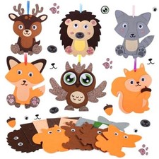 12 Pcs Fall Animal Craft for Kids, Make You Own Animal 3 Fall Animal 12pcs