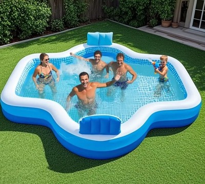 120*110*26in 2 Seats Family Entertainment Swimming Pool, Suitable For Summer