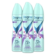 Degree Antiperspirant Deodorant Dry Spray 72-Hour Sweat 3.8 Ounce (Pack of 3) 