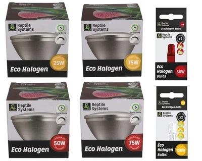 REPTILE SYSTEMS Reptile System Halogen White Red Light Bulb UVA Heat Lamps Screw Fit Eco Friend