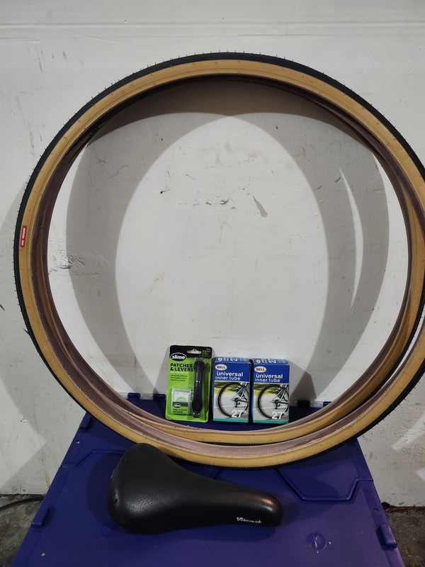 kenda 27"1/4 Skinwall Rubber Bike Tire w/ Inner Tubes 2-Pack,vintage viscount 