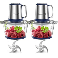 2Pcs 2L Electric Food Vege Chopper Food Processor Kitchen Meat Grinder Mixer US