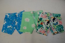 Girls 3 LOT STRETCHY PLAY SHORTS Tropical Bird UNICORNS Mint Daisy Flower XS 4-5