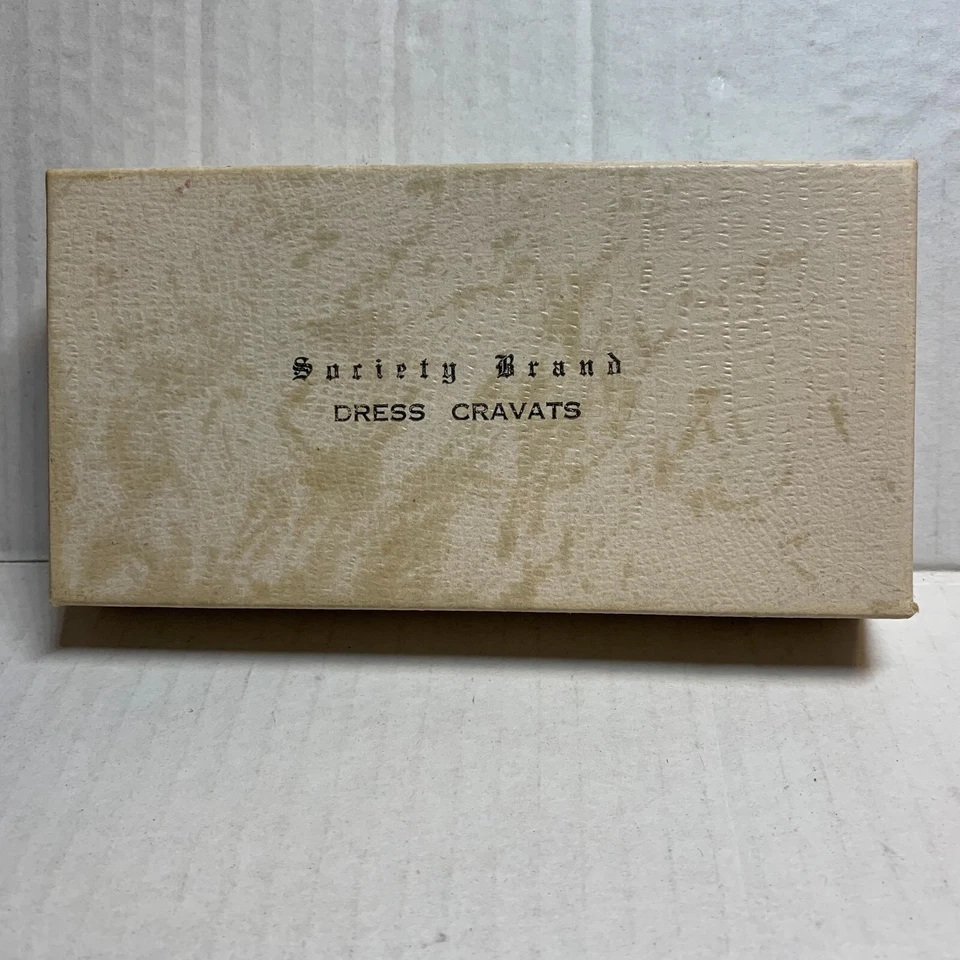 Pajarita formal marca Society corbatas de seda color crema tela gofre caja original Foto 2 de 4