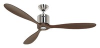 Energiespar Deckenventilator Fernbedienung Aeroplan Eco Chrom / Nussbaum 132 Cm