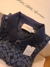 New Limited Edition COACH Men Polo Shirt Sweater Large Blue Authentic 