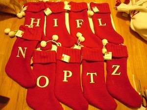 Christmas Knit Stocking Decoration Letter H I F L N N O P T Z B J Ebay