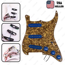 Prewired-Loaded SSS Pickguard Alnico V Pickups For Strat Bronze Pearl&DBlue