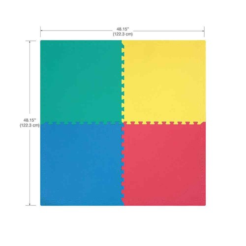 24 in. x 24 in. Interlocking Multi-Color Foam Flooring Recyclamat (4-Pieces) - Picture 4 of 10