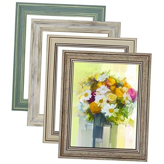 Picture Frame Set of 4, Rustic Farmhouse Picture Frames for 8x10 Mix Color