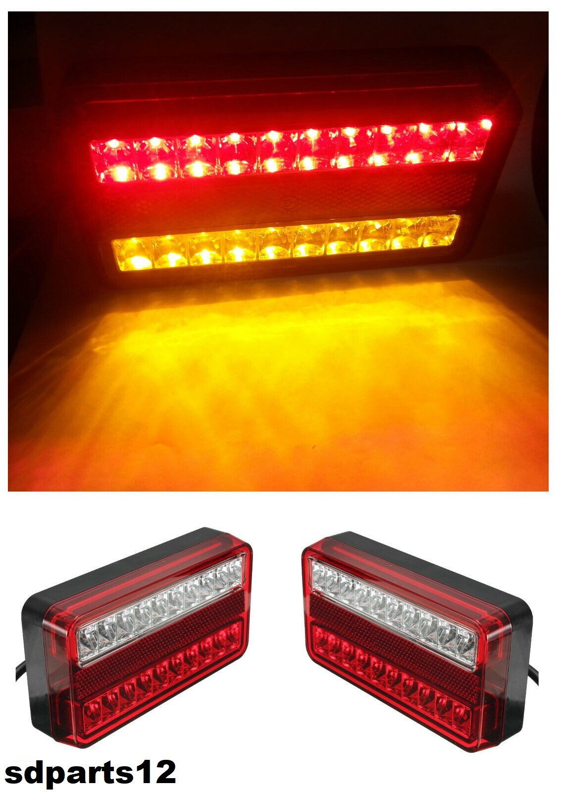 Coppia Fanali Posteriori LED per Caravan e Roulotte