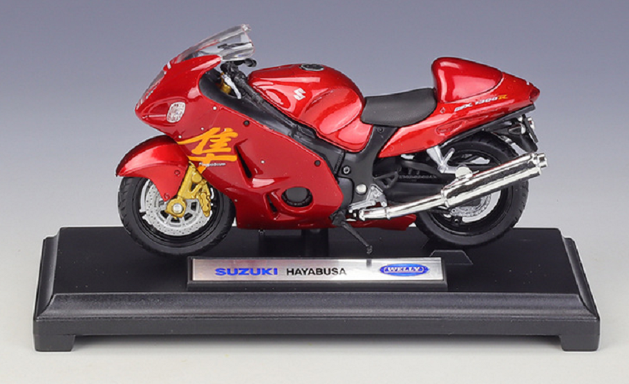 Welly 1:18 Suzuki Hayabusa GSX 1300R Motorcycle Bike Model Red New