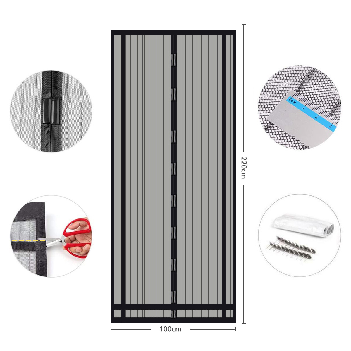 Magnet Fliegengitter Für Balkontür - 64x215cm Ohne Bohren