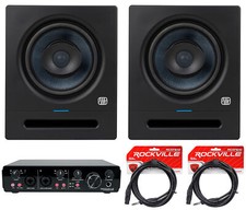  2 Presonus Eris Pro 8 Powered 8" Studio Monitors Speakers  2x2 USB Interface
