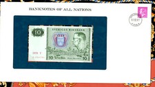 Banknotes of All Nations Sweden 10 Kronor 1979 serie T P-52d UNC BIRTHDAY 194796
