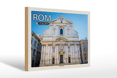 Holzschild Reise Rom Italien Chiesa del Gesu 30x20 cm Deko Schild wooden sign