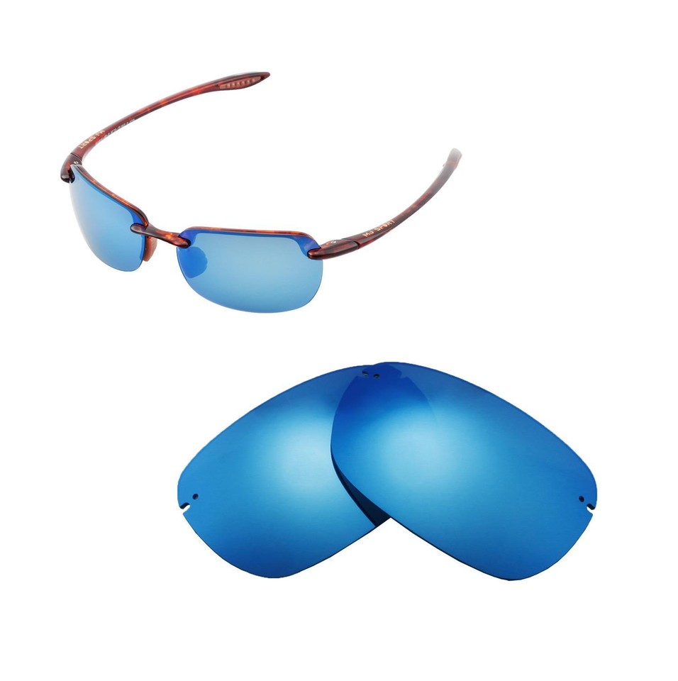 Walleva Ice Blue Polarized Replacement Lenses For Maui Jim Sandy Beach