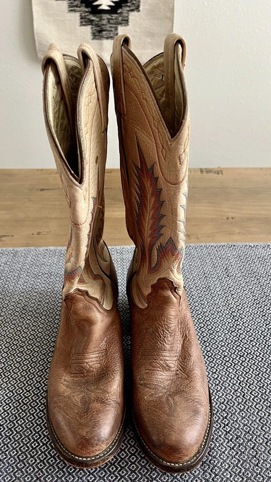 Botas de Vaquero Tony Lama Western Vintage Estilo Puntada Arco Iris 1618 Talla 6 1/2 M Foto 4 de 4