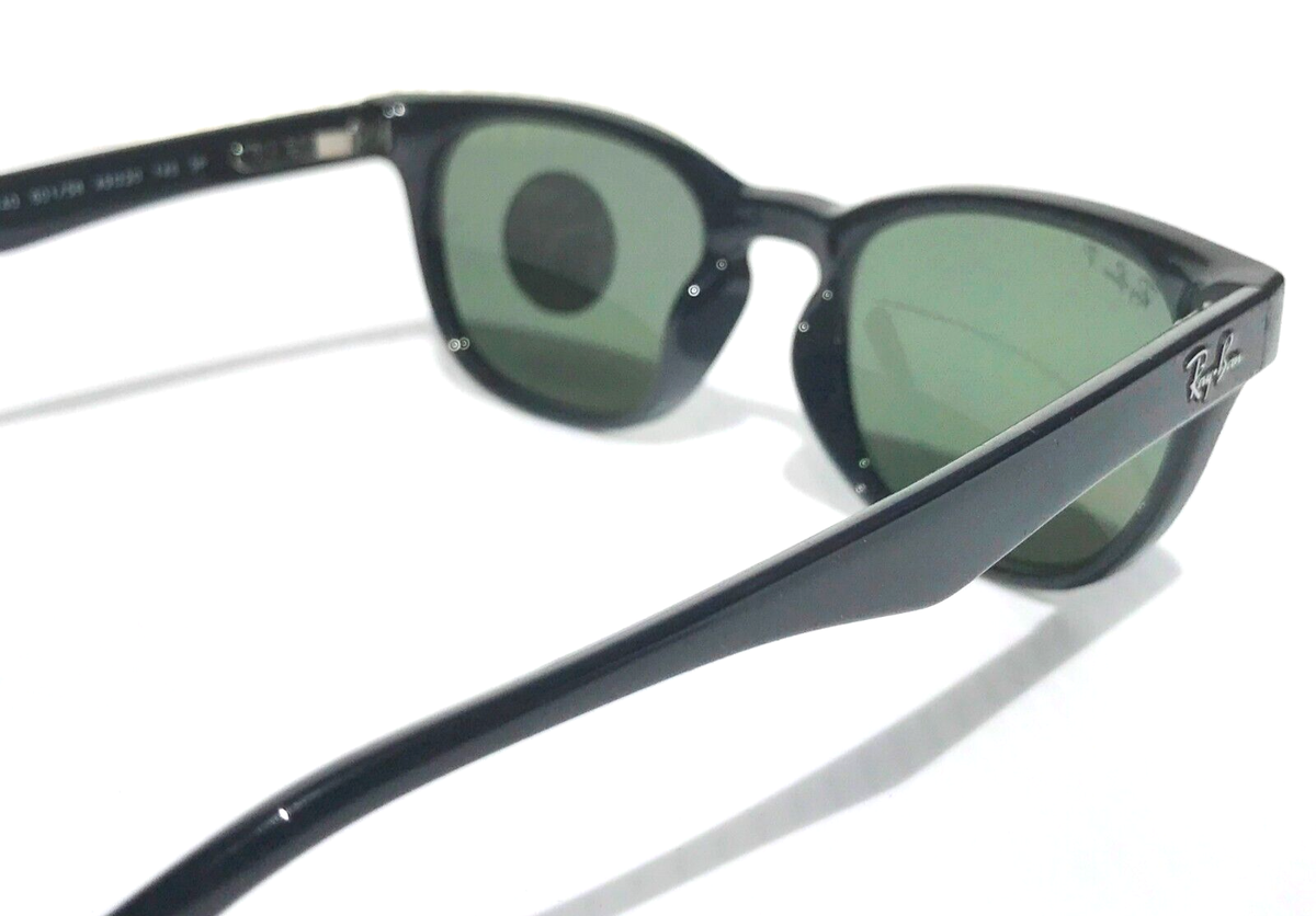 NEW Ray Ban Wayfarer Shiny Black POLARIZED Green Lens Sunglass
