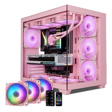 Vetroo AL900 Pink E-ATX / ATX / M-ATX Full Tower PC Case w/ 3x ARGB  PWM Fans