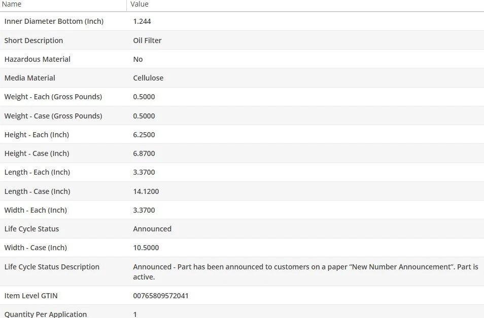 原始设备制造商类型滤油器 WIX 适用于奥迪 A6 QUATTRO 2009 - 2015 V6-3.0L — 第 4/4 张图片