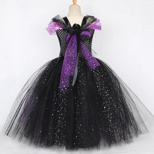 Halloween Witch Tutu Dress for Girls Handmade Wizard Cosplay Costumme Toddler - Picture 4 of 5