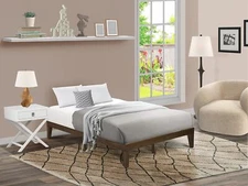 East West Furniture DNP-22-F Full Size Platform Bed with 4 Solid Wood Legs and 2
