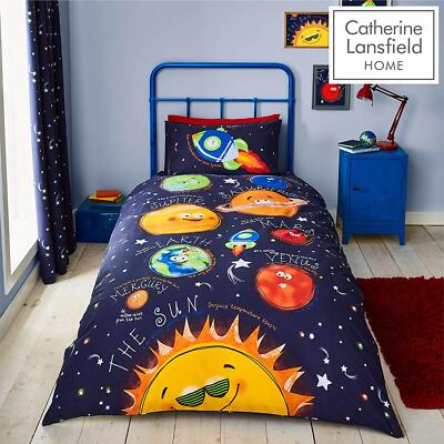 Catherine Lansfield Happy Space Children S Planet Duvet Cover Set