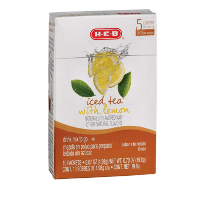 H E B To Go Iced Tea With Lemon Drink Mix