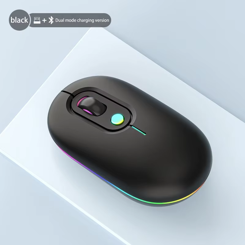 Rechargeable Wireless Luminescent Silent Mouse Bluetooth 2.4G Dual Mode Female-Friendly-image