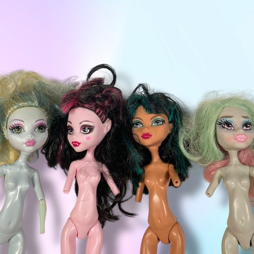 Monster High Lot of 4 NUDE OOAK Dolls Lagoona Draculaura 13 Wishes Cleo Rochelle - Picture 2 of 11