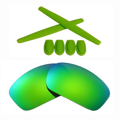 Walleva Polarized Emerald Lenses And Green Rubber Kit For Oakley X-Squared