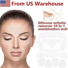 16PCS Reusable Silicone Anti Wrinkle Sticker Face Forehead Neck Eye Pads Patches