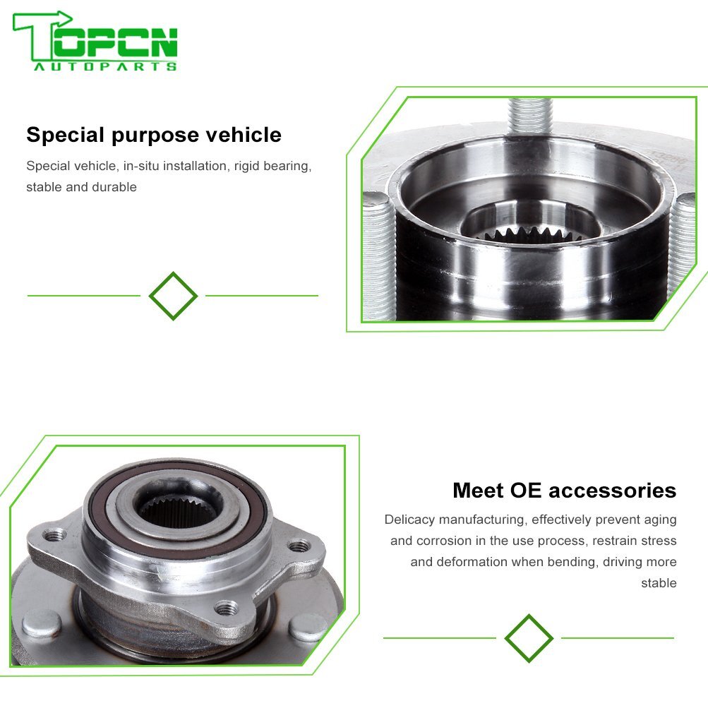 CCIYU 2-Pack Front Wheel Bearing & Hub Assembly – Fits 2009-2020 Dodge Journey – 5 Bolts, W/ABS Tone Ring