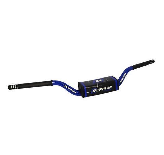 Guidon mécaboite alu 28.6 noir mat bleu avec mousse Doppler moto 50cc