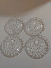 Cut Glass FLORAL Coasters/Trinket Dishes ( set of 4)