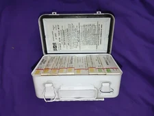 VINTAGE FIRST AID Pac Kit Metal Box with Original Contents Nos 1978 Car Truck
