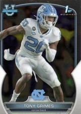 2022 Bowman Chrome University Tony Grimes #75 North Carolina Tar Heels