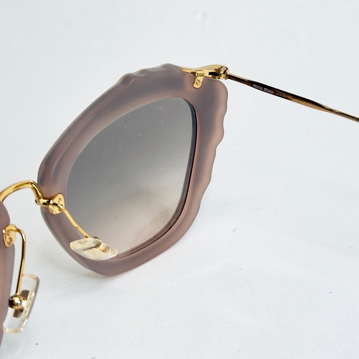 MIU MIU NOIR 04Q Nude Pink Gold Foil Leather Crystal 