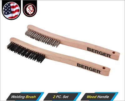 2 Pc. Set - Welding Brush Set - Tempered Steel and Stainless Steel - BERGER