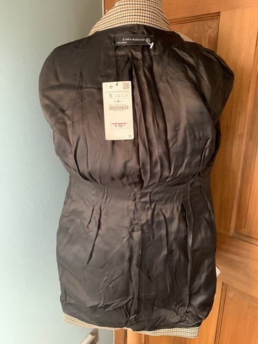 Zara Woman Black / Brown Houndstooth Jacket Size S - Picture 11 of 15