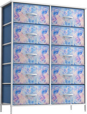 Kids Dresser with 10 Drawers - Storage Unit Organizer Chest for Clothes - Bedroo