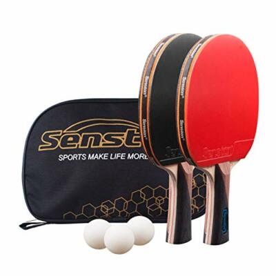 Senston Tischtennisschläger 2 Spieler Set, Tischtennis Paddel Set mit Schlägerkoffer,