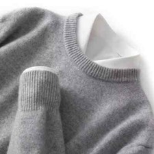 2025 Autumn/Winter New Men's Business Casual Round Neck Thin Knitted Pullover.