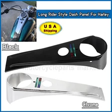 Chrome/Black Long Rider Style Dash Panel For Harley Dyna Low Rider Softail FXDWG