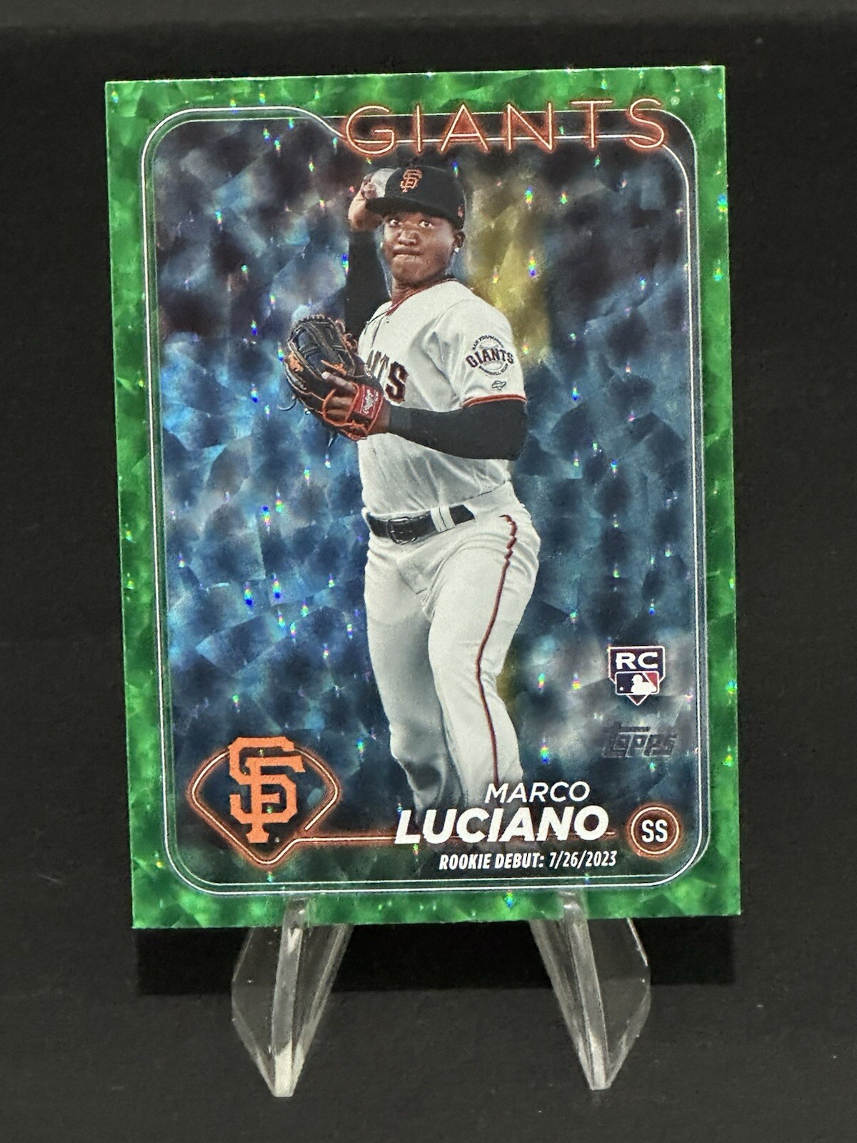 2024 Topps Update Rookie Debut Green Crackle Foilboard #US217 Marco Luciano /499