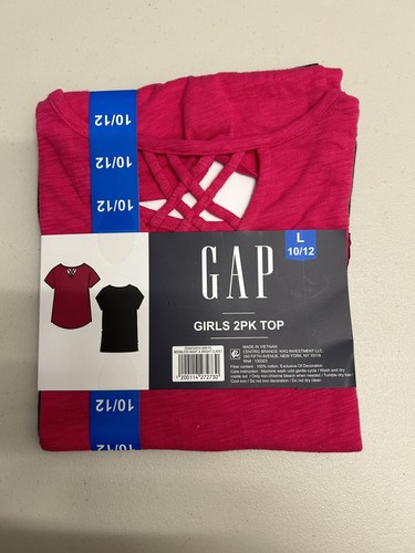 GAP Girl's 2 Pack Short Sleeve Soft Graphic Logo Cut Out Back Tee - 第 6/8 張圖片
